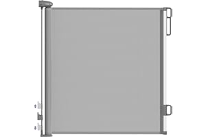 Retractable Baby Gates Extra Wide Grey, PRObebi Retractable Dog Gate Extends to 55" Wide 34" Tall, Dog Gates for The House, Mesh Baby Gate for Staris, Hallways, Doorways, Outdoor & Indoor (Grey)