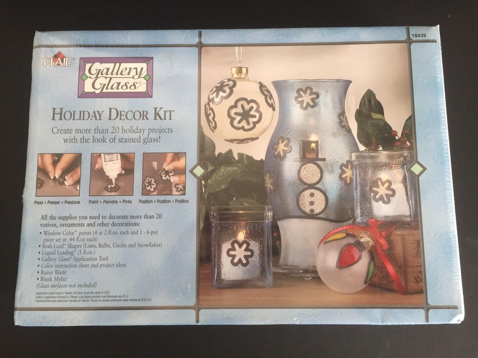 PLAID Gallery Glass Holiday Decor Kit. Create more than 20 holiday projects with the look of stained glass!