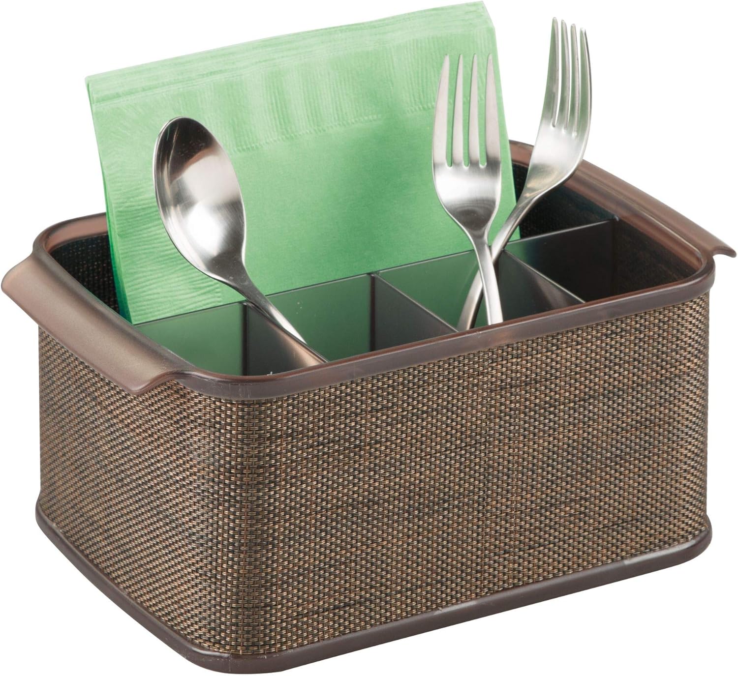 iDesign Twillo Plastic Silverware Caddy Organizer, Flatware Caddy for