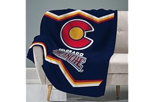 THE SLEEP SQUAD Sleep Squad Colorado Avalanche Reverse Retro 60” x 80” Raschel Plush Blanket –an NHL Super-Soft Throw