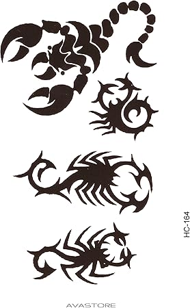 Tatouage Temporaire Homme Femme Scorpion Progression Noir