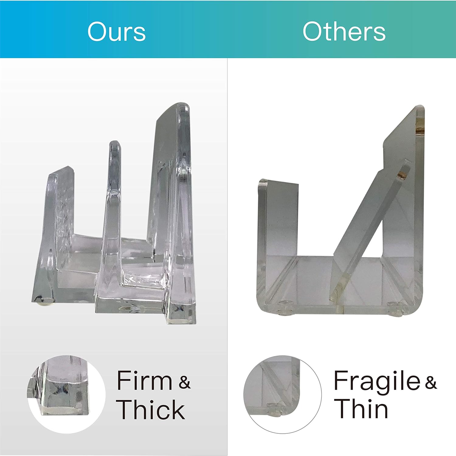 COM.TOP - Acrylic Letter Sorter Little File Folder Sorter (2 Pack) for Paper, Letter, Envelope, Office File Organizer, Office Supplies, Desk Accessories - Clear : Office Products