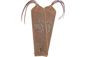 Leather Bookmark Handmade with Owl Design | Marque Pages en Cuir Avec un Motif de Hibou Fait Main|Pack of 2 - Perfect for Men