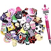 20Pcs Silicone Focal Beads Bulk, Different Random Mix Collections Focal Beads for Pens Keychains DIY Jewelry Making