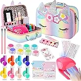 Kids Nail Polish Set for Girls, Quick Dry Nail Polish Salon Kit, Peelable Nail Polish, Ideal Gift Toys for Toddlers Children Princess Christmas Birthday Gifts Toy Age 3-12