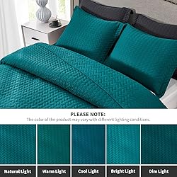 Maple&Stone Quilt Set Queen Size, Lightweight Teal
