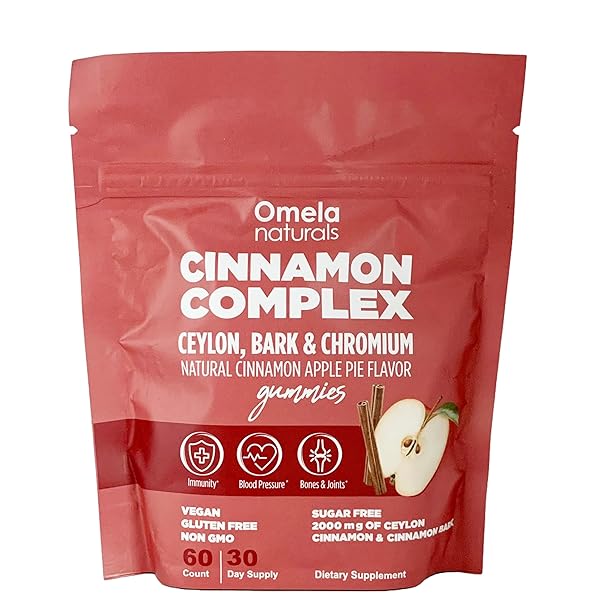 OMELA NATURALS SUGAR-FREE CEYLON CINNAMON COMPLEX GUMMIES APPLE...