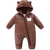 Babymine Baby Romper Infant Hooded Jumpsuit Long Sleeve Footed Onesie Outwear Outfits