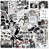 50PCS Aesthetic Downtown Girls Stickers Trendy Y2K Stickers Waterproof Cool Girls Sticker for Teens Adults Vinyl Decals for Laptop Kindle Water Bottle Scrapbook Party Supplies Black
