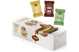 Variety Pack of Halvah Marble, Vanilla, and Walnut Israel Candy Bars– Vegan-Friendly, Certified Kosher Snacks with No Dairy or Gluten by Achva, 25 g. Each (1 Pack)