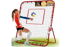 PATIASSY Adjustable Volleyball Rebounder Net with 90° Foldable Angle, Bounce Back Training Equipment for Solo Practice Volleying Bumping & Spiking – Sturdy Base, Easy Setup & Portable
