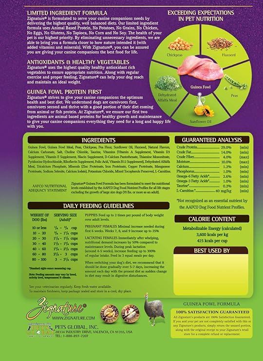zignature guinea fowl dog food