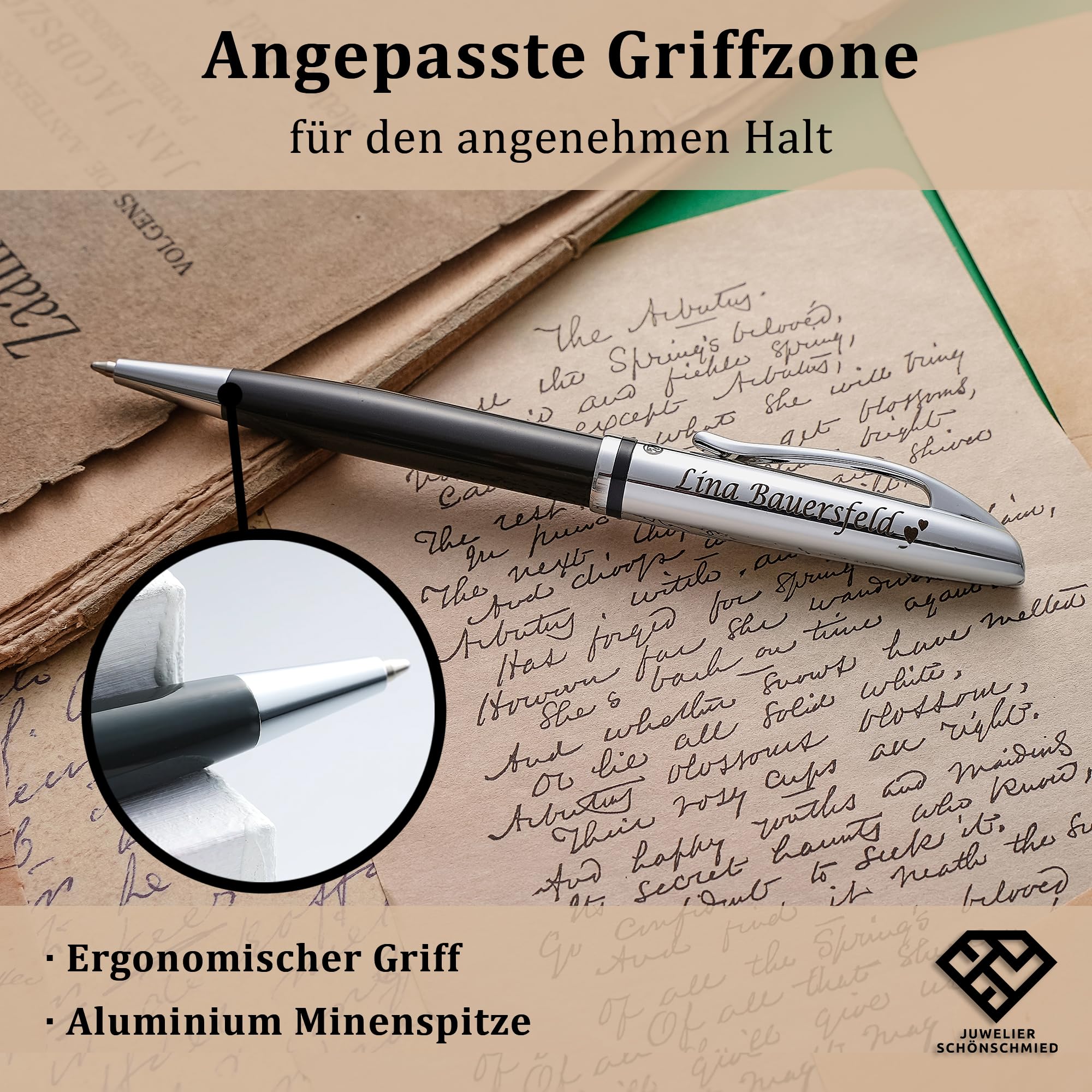 PeIikan Kugelschreiber mit Gravur als Geschenk & Symbol mit Geschenkverpackung Jazz Classic Warmgrau PS18 - mit Jetzt anpassen direkt online gestalten ! 3