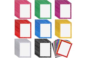 Glenmal 64 Pieces 11" x 14" Glitter Poster Board Glitter Frame Poster Board Glitter Cardstock Paper Glitter Colored Paper Shining Craft Cardstock for Christmas Wedding Classroom Birthday DIY Craft