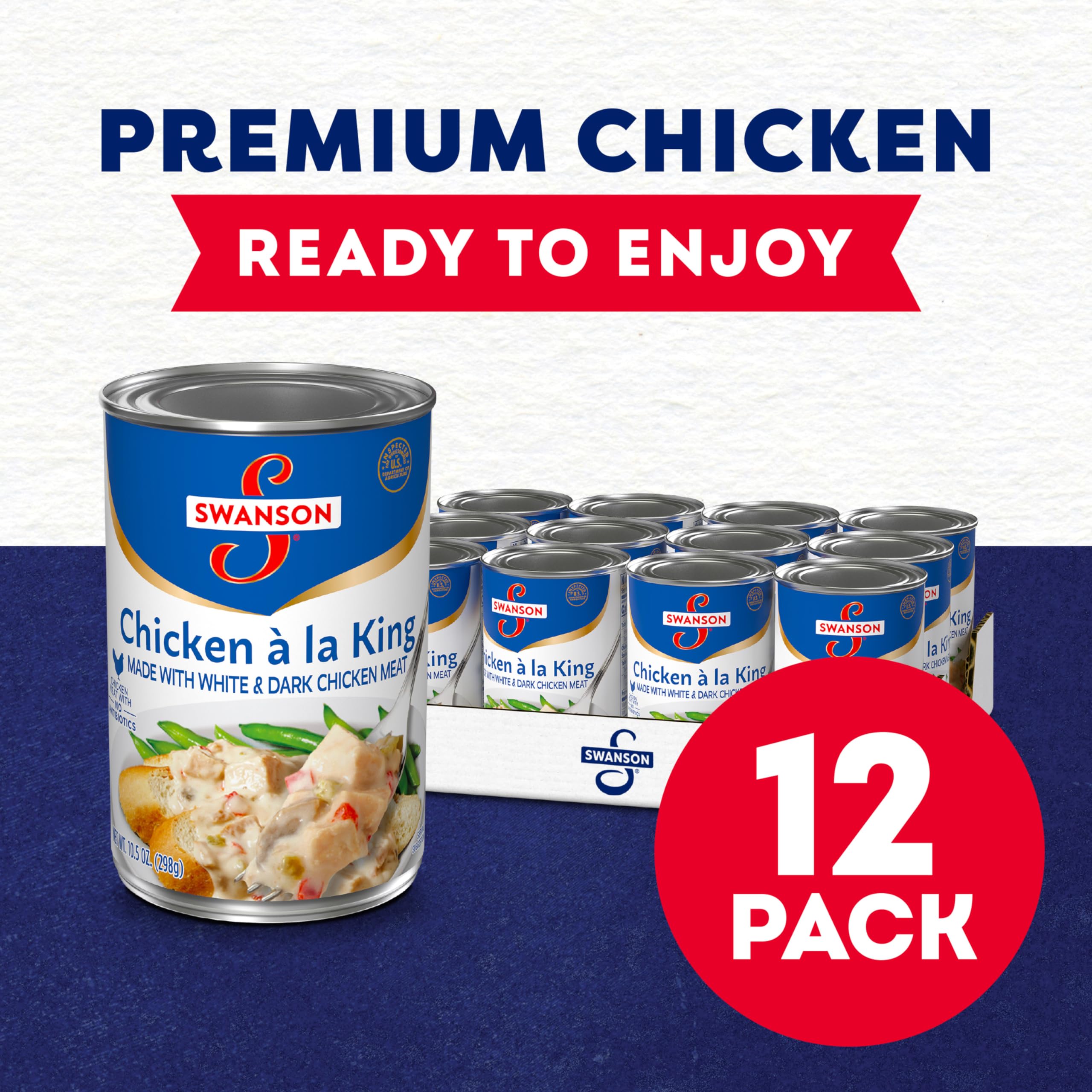 Swanson Canned Chicken A La King With White And Dark Chicken Meat, 10.5