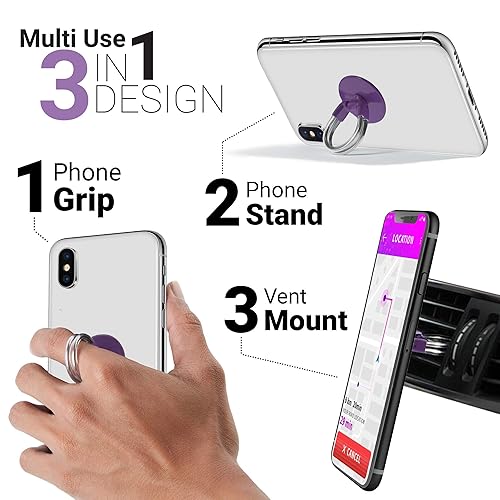 Aduro Phone Ring Holder [3-in-1] Phone Ring, Phone Stand, Phone