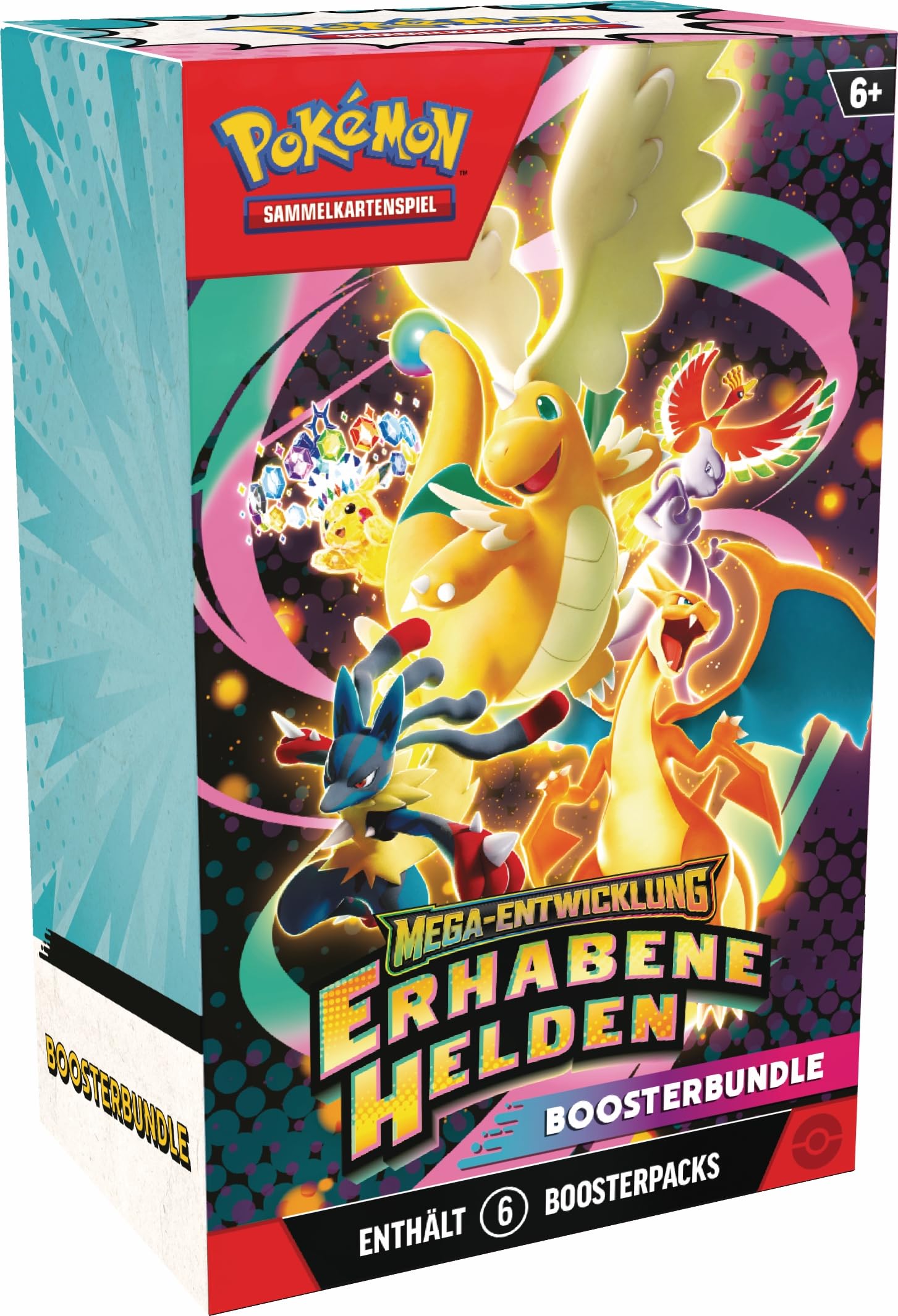 Pokémon-Sammelkartenspiel: Boosterbundle Mega-Entwicklung – Erhabene Helden (6 Boosterpacks)