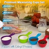 TIJAR Measuring Cups Set 4 Colorful Stackable Liquid Dry Ingredients 65ml 85ml view 2