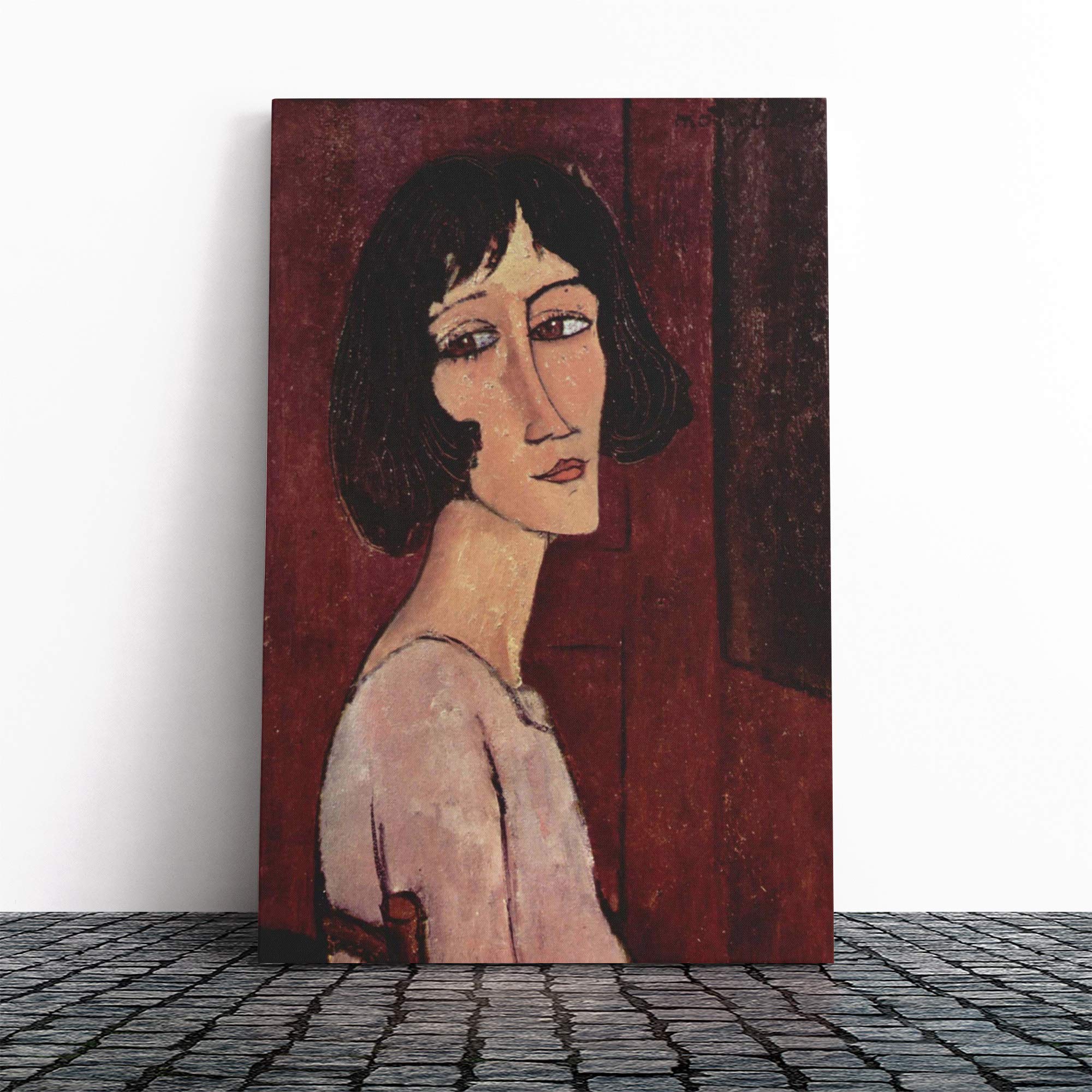 Amedeo Modigliani Portrait of Margarita Canvas Print | Gallery Wrapped 30mm Frame Wall Art | 20x14 inches | Ready to Hang | Modern People Picture | Living Room Bedroom Lounge Office