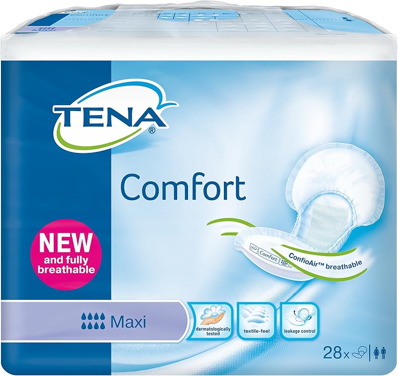TENA Comfort Maxi Absorbent Incontinence Pads Large 28 Pack 2400 ml