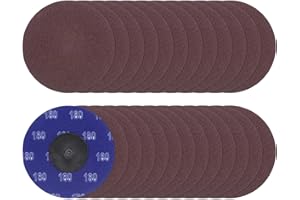 HARFINGTON 25pcs Quick Change Sanding Discs 3" 180 Grit R-Type Roll Lock Aluminum Oxide Conditioning Disc Sandpaper for Die G