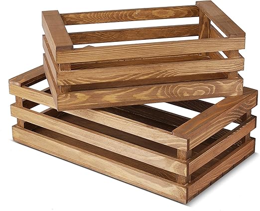 tamaño pequeño, estilo rústico 3 cajas de madera Decoración del hogar