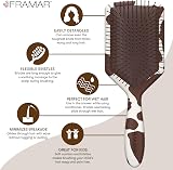 FRAMAR Paddle Brush for Thick Curly Hair Detangler Wet Hair Cow Print view 2