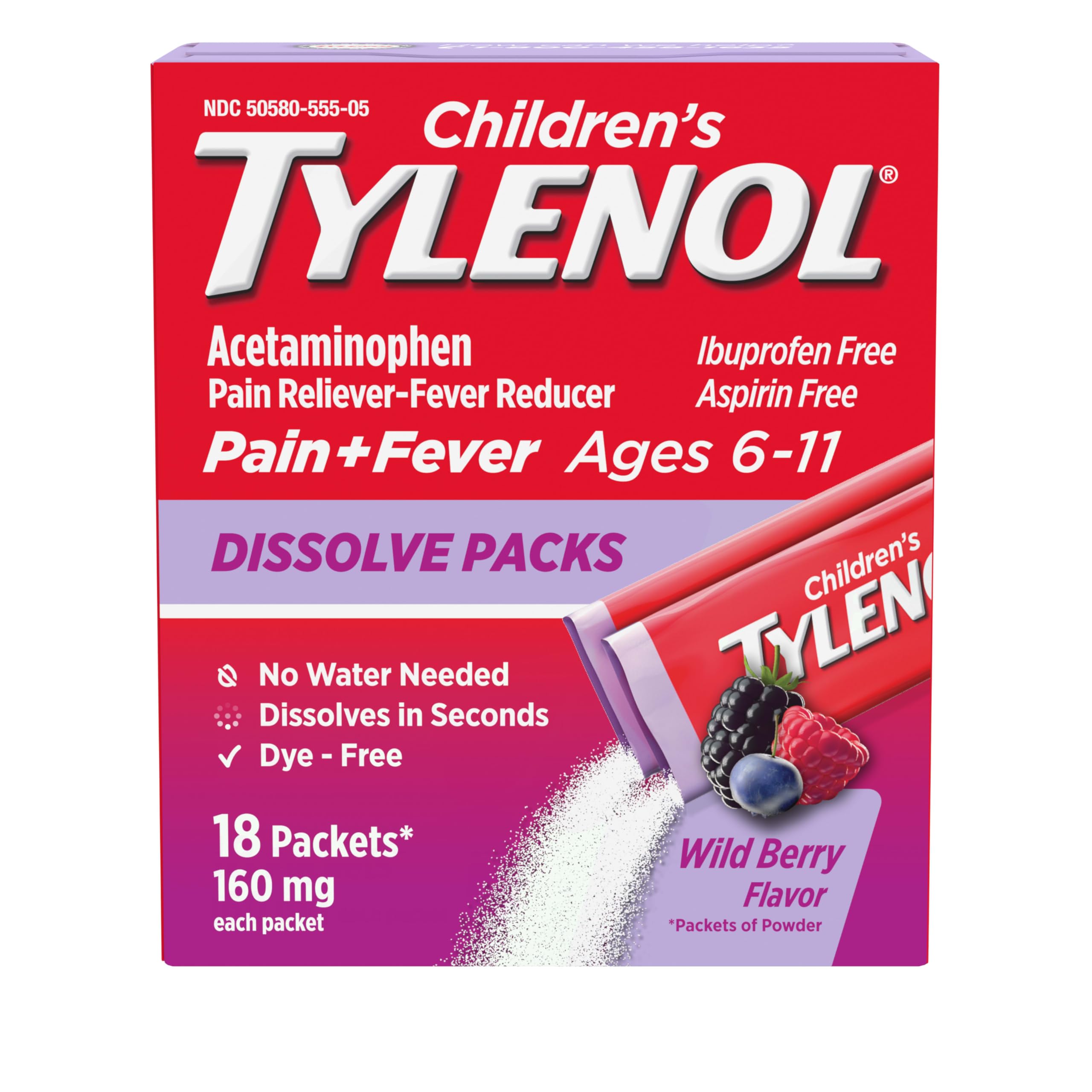 Children's Tylenol Dissolve Packs with 160 mg