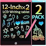 LEYAOYAO 2 Pack LCD Writing Tablet 12Inch for Kids,Toys for 3 4 5 6 7 8 9 Year Old Girls Boys, Colorful Drawing Pad Doodle Bo