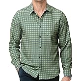 fohemr Mens Button Down Shirts Plaid Long Sleeve Dress Shirt Wrinkle Free Business Casual Gingham Shirt Tops