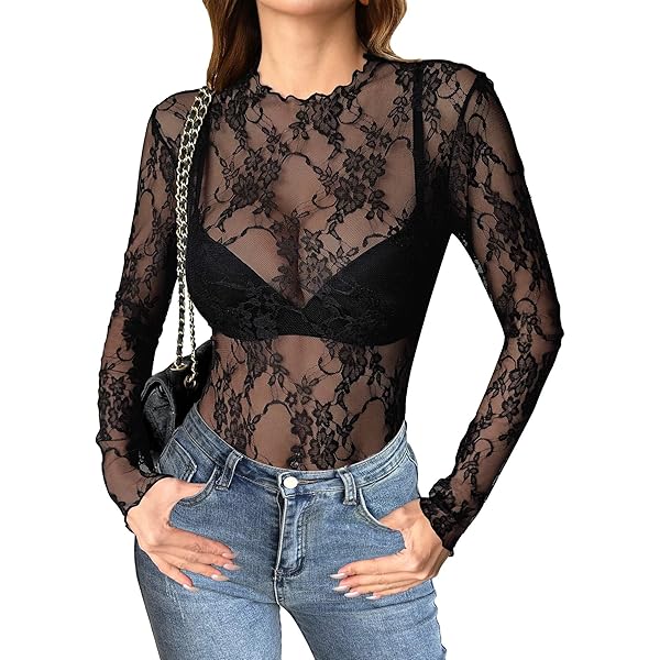 GORGLITTER Women's Turtleneck Long Sleeve Fall Tops Y2K