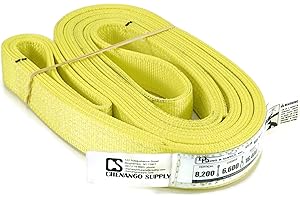 CHENANGO SUPPLY 3 Ply Slings. Many Lengths in Listing! (USA Made), 2" x12' Nylon Lifting Web Sling. 8,200 lbs Vertical, 6,600 Choker, 16,400 Basket, High Capacity Eye & Eye (2" x12')