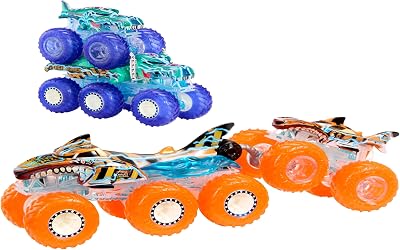 Hot Wheels Monster Trucks Power Smashers Mega-Wrex Tiger Shark Multipack 1:64