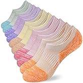 Amutost No Show Socks Womens Athletic Cushion Ankle Footies Low Cut 5-6 Pairs