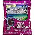 Emerald Cove Organic Nori Sheets for Sushi, Onigiri, Wraps, Non-GMO, Roasted Nori, Resealable Package, Product of Korea, 50 Sheets (1 pack)