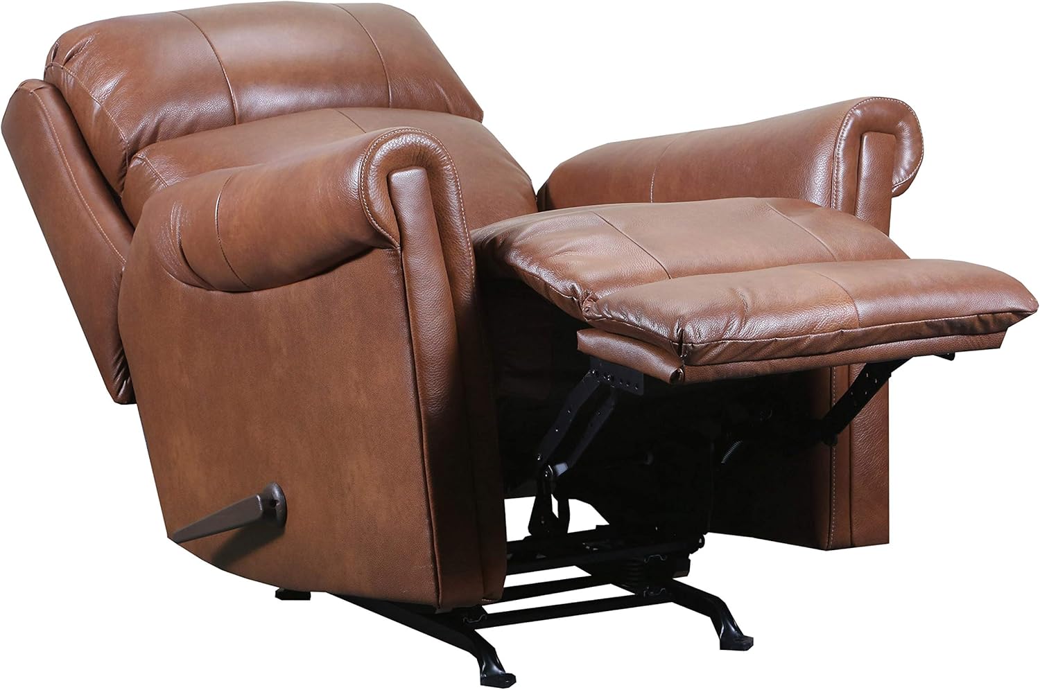  Brand – Ravenna Home Tamarack Rocker Recliner, 34"W, Leather, Amber: Furniture & Decor