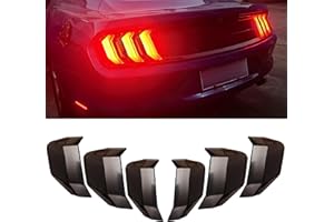 KAKABAS Smoked Black Taillight Shades Compatible with Ford Mustang 2018 2019 2020 2021 2022 2023 Taillights Lampshade Decoration Exterior Accessories(6pcs)