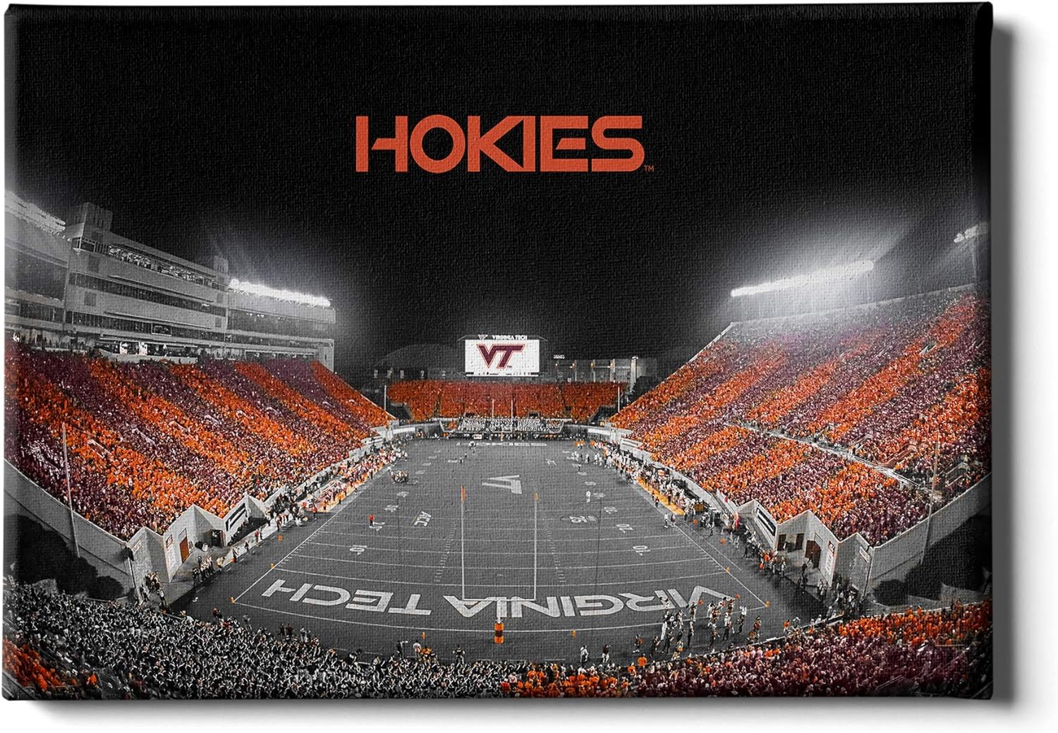 Amazon Com College Wall Art Virginia Tech Hokies Hokie Striped End Zone Posters Prints