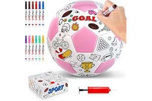 OKWUYiK Size 4 6 Color Your Own Soccer Ball DIY Custom Soccer Ball Craft Kit with Pump 12 Markers Personalized Youth Toddler Training Paint Your Own Toy Creative Gift for Kids Boys Girls
