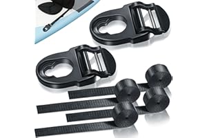 HLOGREE 2Pcs Kayak Seat Clips Replacement & 4Pcs Straps,Kayak Seat Clip Parts Fit for Lifetime Emotional,Kayak Seat Belt Clips,Kayak Seat Repair Clip,Kayak Straps Seat Clip with Straps,Kayak Accessories