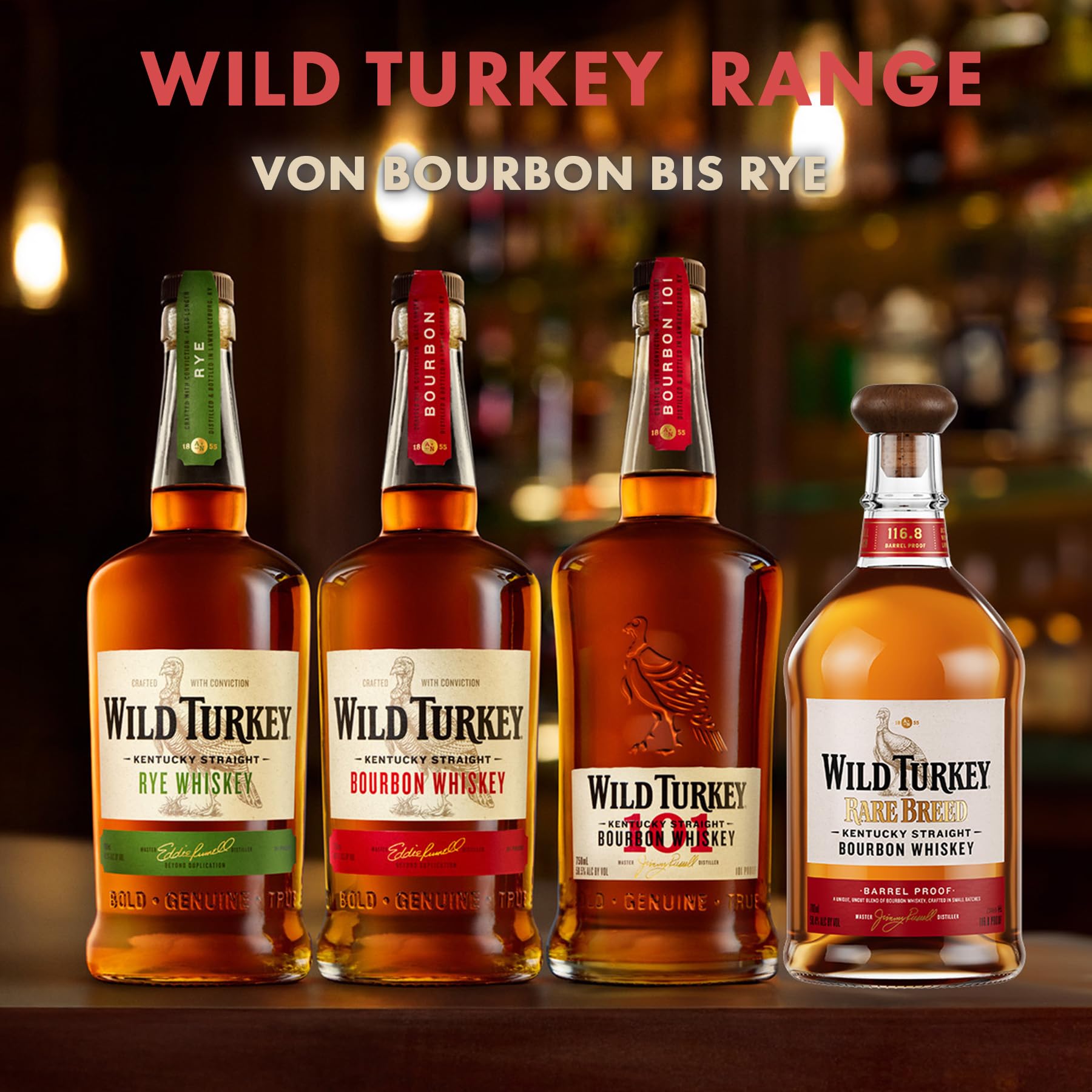 Wild Turkey Kentucky Rye Whiskey - Kraftvoller Whiskey - ideal für Cocktails und Mixgetränke - 50,5% Vol. Alkohol - 1 x 1 l 5