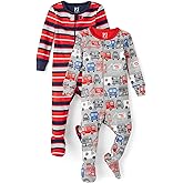 The Children's Place baby-girls And Toddler Snug Fit 100% Cotton Zip-front One Piece Footed Pajamas 2-pack
