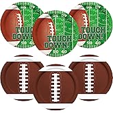 Football Party Supplies Kit - Serve 48 Guests with 9 Inch Paper Plates for Football Birthday Party, Football Gameday, and Tailgate Party Decorations (Mix of 2 Designs)