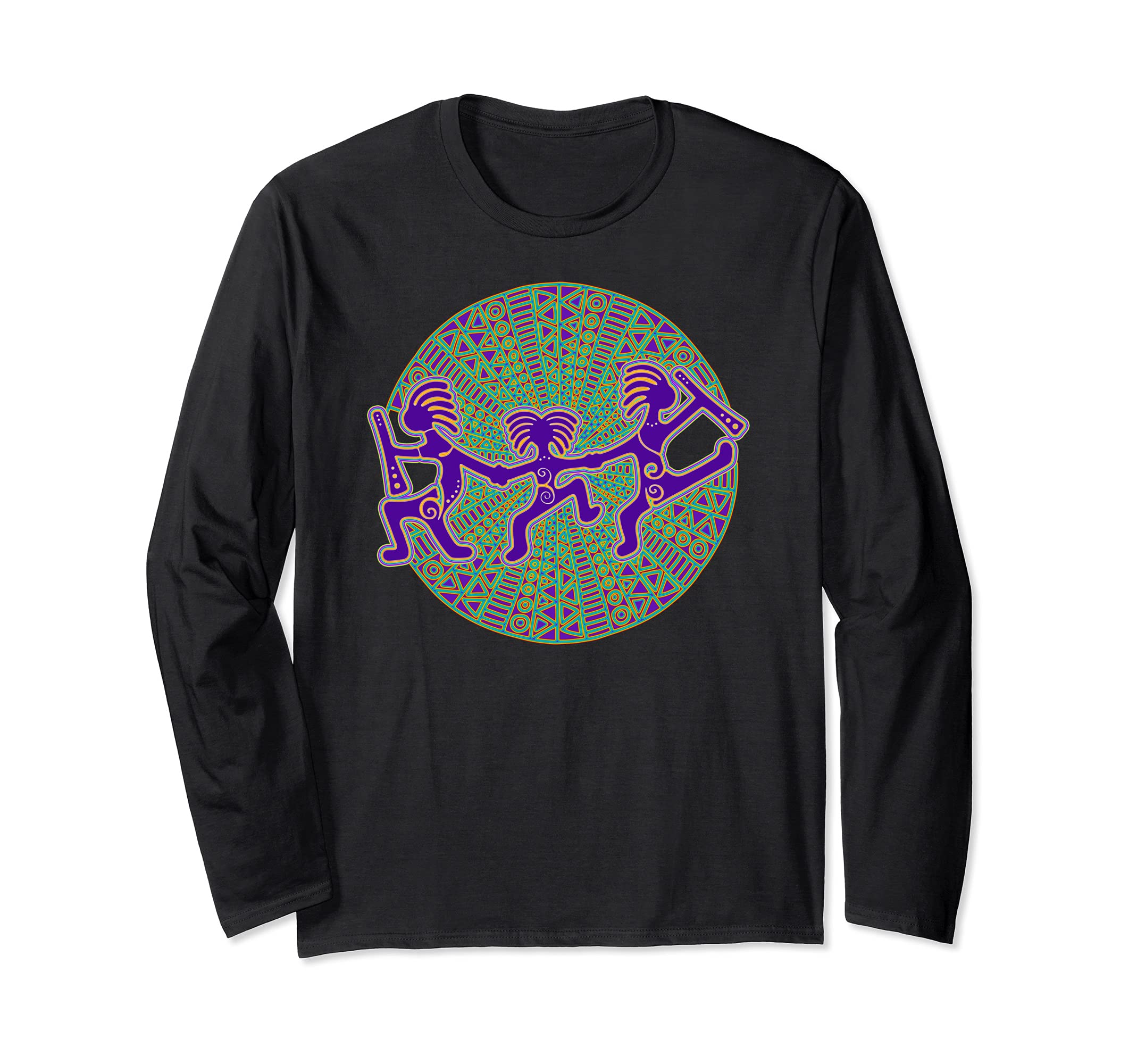 Kokopelli Family Has Fun - Mandala 2 - Fan Fun Long Sleeve T-Shirt
