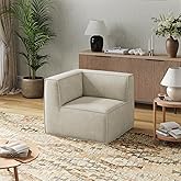 Novilla Modular Sectional Sofa, No Assembly Cloud Sectional Couch with Smarts Coil&reg; Support, Chenille Fabric Sectional Sofa, Boneless Couch for Living Room Apartment, Beige (Corner Chair)