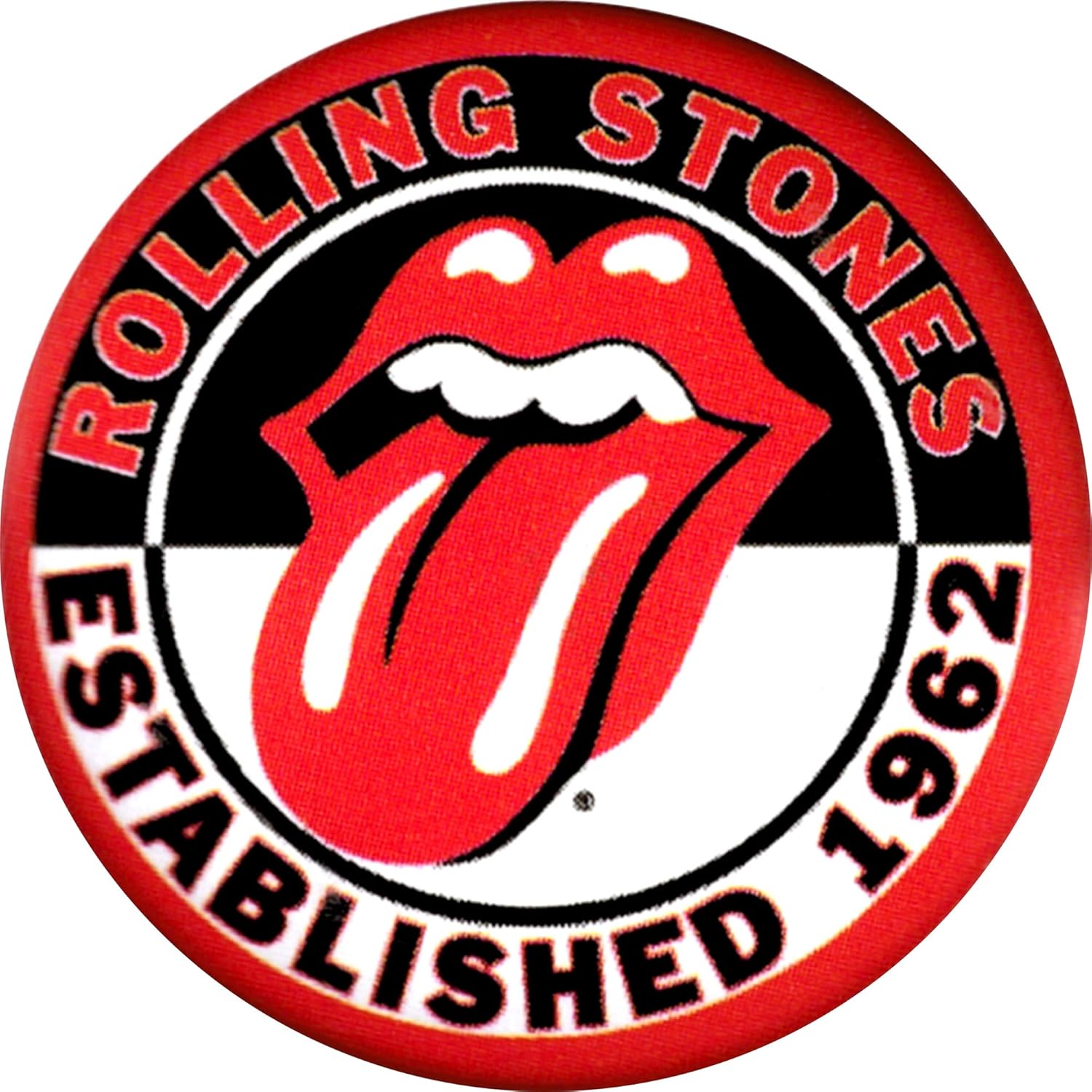 Rolling Stones Established 1962 Tongue Logo 1.25" Round Button Clothing