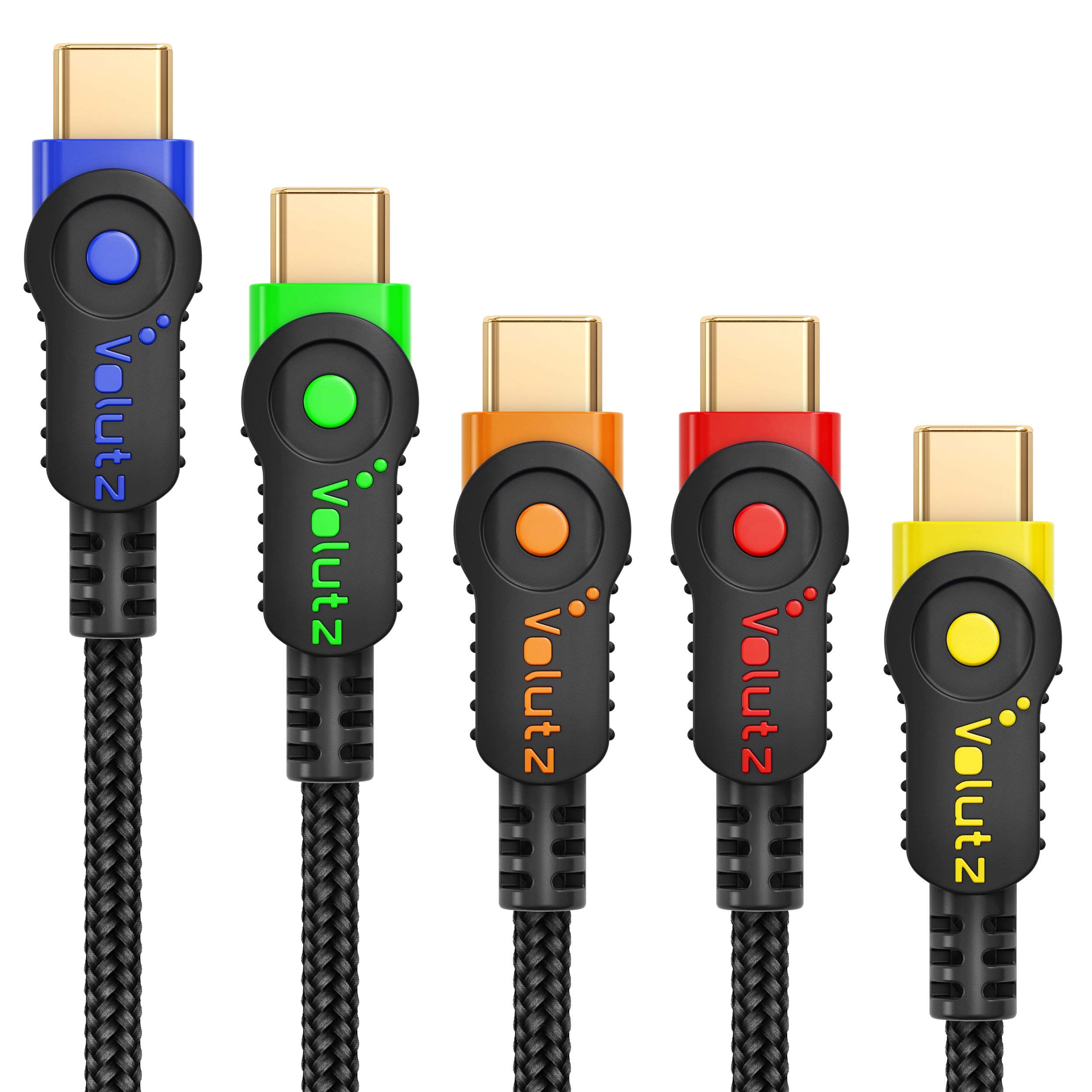 Volutz USB TypeC to USBA Fast Charging Cables (5Pack; 10ft+6.5ft+2x3