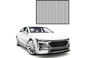 Wuyaoyao Car Grille Protection Net, 39.4"×31.5" High-Density Front Grill Air Intake Mesh Dustproof Net with Hooks, Car Grill Mesh Blocks Stones Leaves Dirt, Universal Car Accessories (Regular: Black)