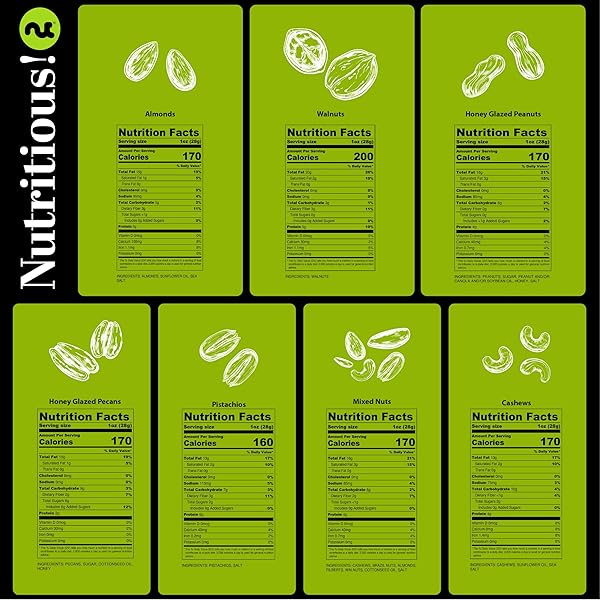 NUT CRAVINGS GOURMET COLLECTION – PURIM MISHLOACH MANOT MIXED NUTS GIFT BASKET + GREEN RIBBON (7 ASSORTMENTS, 1 LB) ARRANGEMENT PLATTER, BIRTHDAY CARE PACKAGE – HEALTHY KOSHER CORPORATE GIFTS