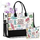 InnoBeta Workout Gifts for Women, Gym Fitness Athletic Trainer Gifts, Gym Tote Bag for Women with Top Zipper Closure and Shoulder Strap, 02